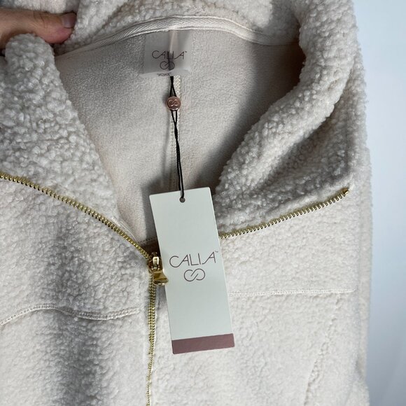 Calia Cream Seamed Sherpa 1/2 Zip Tunic size XXL - Picture 6 of 7